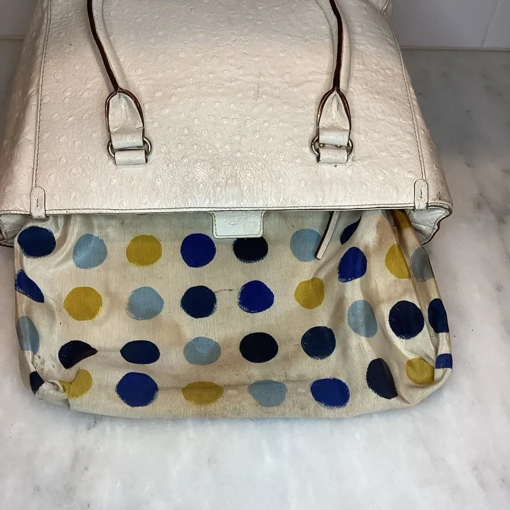 Kate Spade Bag Purse Handbag Leather Wellesley Quinn Ostrich Tote Preloved Bag